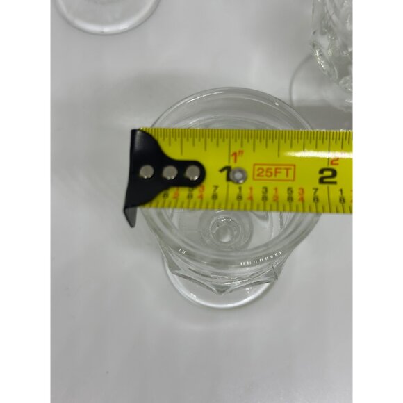 VTG Tiffin Franciscan Kings Crown Clear Goblets Set 6 Thumbprint Barware Retro - Picture 6 of 6